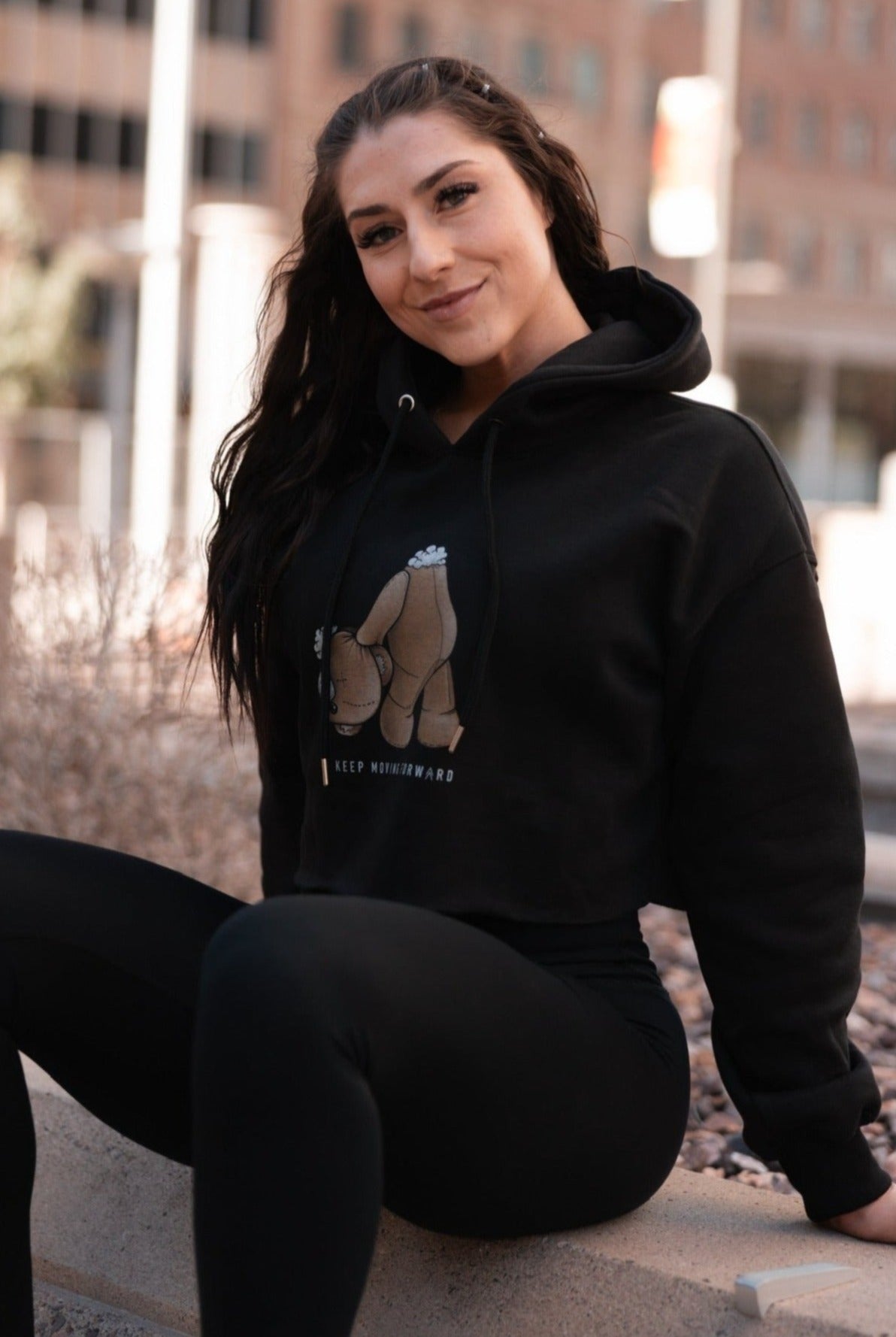 Keep Moving Forward Crop Hoodie