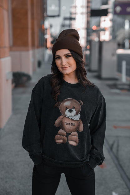 Front shot of female model rocking the Teddy long sleeve, showing off every feature of our signature teddy.